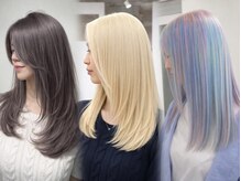 【透明感ダブルカラー☆多様なデザインもご相談下さい♪】フルブリーチ＋ノンアルカリ全体カラー/￥21400