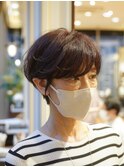 ショートカット/ショートヘア/丸みショート/耳かけ/梅田/顔周り