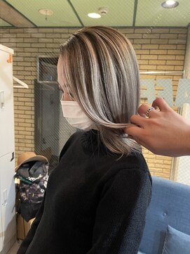 ラフ(LAFF) #黒髪#ボブルフ#ネビージュ#小顔#ワンレン