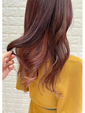 ヒップスデコ(Hip's deco) ピンクベージュインナーカラー＆レイヤーロング1d4髪質改善