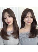 吉武満里奈20代30代40代2wayバング韓国ミディアムセミディ