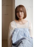 秋のマロンベージュカラー×艶ボブ