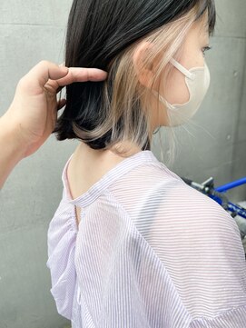 エミス バイ メルト 吉祥寺(emis by melt) 【堀惠】インナカラーイヤリングカラーベージュ外ハネボブ吉祥寺