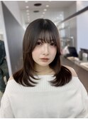 くびれヘア/顔周り/韓国/レイヤーカット/黒髪/ロング/前髪/横浜