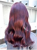 【白石】ブリーチなしモーヴピンクローズブラウン赤髪暖色原宿