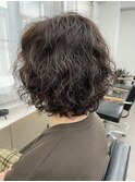 【中目黒】白髪ぼかしハイライトとくるくるパーマのレイヤーボブ