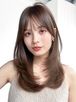 アイティーバイアルバム 下北沢店(IT by ALBUM) ロング前髪カット顔周りレイヤーココアベージュ_F1249