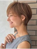 斜めバング グレージュカラー シルキーベージュ マッシュパーマ