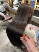 縮毛矯正/髪質改善/イメチェン/ピンクベージュ/前髪/新宿