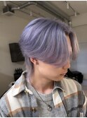パールラベンダーメンズセンターパート