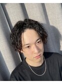 ツイストスパイラルパーマ波巻きスパイラルパーマセンターパート