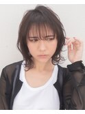 大人可愛い無造作ミディアムレイヤー20代30代40代ミディ