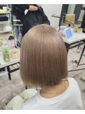 ミルクティーカラーシアーベージュボブカット成増大山