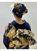 cropes辻堂谷川 成人式アップ 水引×艶ヘアセット