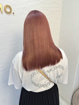 エルモ(ELMO.) 艶々の髪質改善トリートメント×コーラルピンクベージュカラー