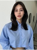 センター分けランダム巻きウェーブ
