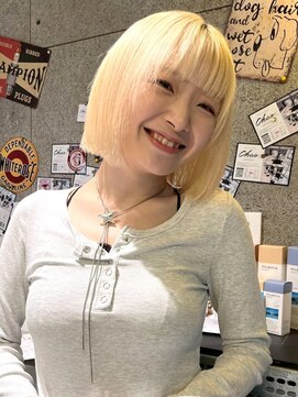 チャオ バイ ミチ(Chao by MICHI) 【ChaoMICHI haruya】切りっぱなしボブ ブロンドカラー 透明感