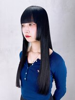 アルバム 銀座(ALBUM GINZA)&nbsp;ロングおくれ毛グレージュ暗めカラー前髪カット_F21043