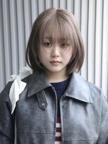 ソル バロール 表参道(SOL .valor)&nbsp;ハイトーンカラー切りっぱなしボブブロンドペールピンクベージュ