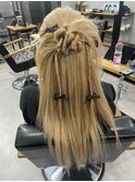 【WAVY hair set】ストレートのハーフデザインカチモリ