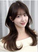顔周り　前髪　 レイヤーカット　韓国ヘア　透明感カラー &nbsp;&nbsp;