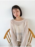 クラゲヘアミディアムヘアオリーブグレージュミニボブミディアム
