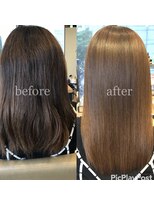 アールサロンプラスキャスパ 自由が丘(Rrsalon+CASPA) ミネコラ＋カラーbefore→after【髪質改善】