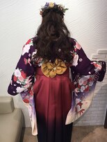 リッシュ 四街道店(Lish) 袴の帯アレンジに編み込みハーフアップ