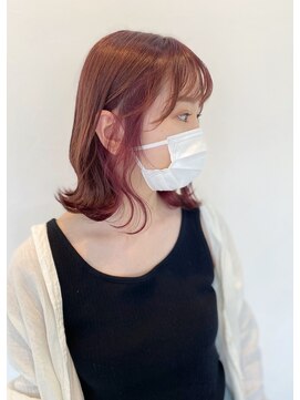 エンリッチヘア(enrich hair) インナーカラー　ピンク　デザインカラー