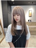 アンブレラカラー ホワイトベージュ×ブラウン