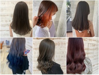 アンソレイユ ヘアー ガーデン(ensoleille hair garden)の写真/【尾張旭「印場駅」すぐ・駐車場12台あり】肌も綺麗に見せるカラーをご提案！幅広いデザイン力が好評☆