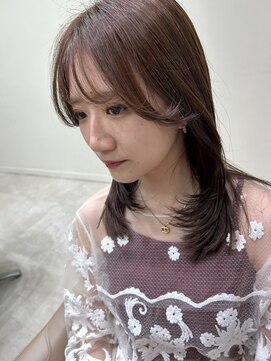 ホワイトグレージュ/デジタルパーマ/チェリーブラウン/茅ヶ崎