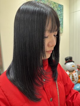 モリオフロムロンドン 大宮店(morio from London) 【かほ】【透明感カラー】艶ブラックブルー×レイヤーカット