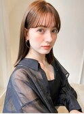 レイヤーカットシースルーバング大人ボブふんわりミディアム