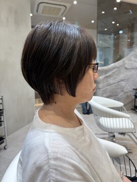 ソワネ 表参道(soigne) 表参道髪質改善カラーウルフショートカットベージュアッシュ40代