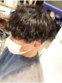 メンズマッシュ波巻きスパイラルパーママッシュパーマ調布20代