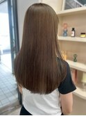 ブラウンベージュ 髪質改善ストレート 艶髪 透明感カラー 20代