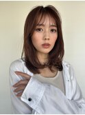 シースルーバングミディアムレイヤーカットp1上尾20代30代40代