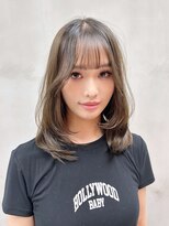 アイティーバイアルバム 松戸店(IT by ALBUM)&nbsp;ロンググレージュ暗めカラー韓国ヘア顔周りレイヤー_F1100