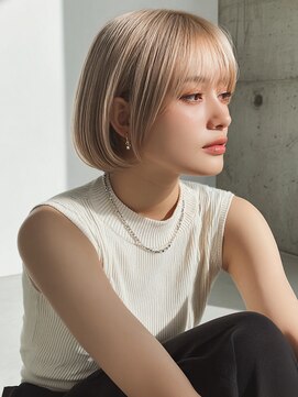 ローレンアンドパレード 並木坂店(Lauren&Parade) ハイトーン ミルクティーベージュ 顔周りレイヤー 前髪カット