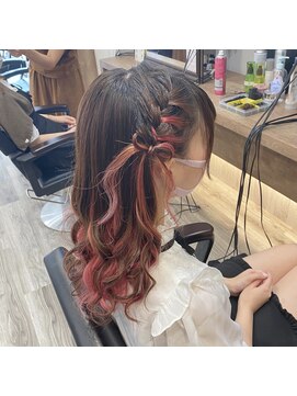 ヘアセット アリエス 新宿駅前店(aries) ハーフツイン髪リボン