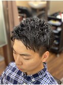 ツーブロック×ゆるふわパーマスタイル