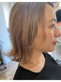 【Barouche/中島綾子】 ブロンドベージュ 切りっぱなし 堀江