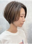 小顔丸みショートボブ