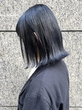 ネオリーブギンザ 銀座店(Neolive GINZA) 暗髪ネイビーグレー×ぷつっとボブ【銀座/髪質改善/ボブ】