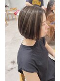 ハイトーンベージュカラー××ケアブリーチ使用×艶髪カラー