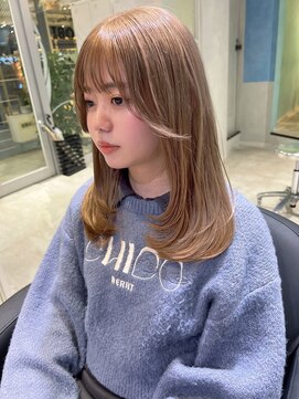 アソビセカンド 原宿(ASOBI 2nd) 前髪/マチルダボブ/ピンクベージュ/インナーグレージュ/ブルー