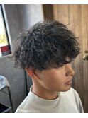波巻きパーマ/波巻き/ハイライト/マッシュパーマ/ウルフ/メンズ