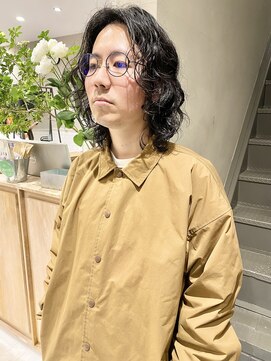 フェンヘアーアイス 中目黒(Fen.hair ici) スパイラルパーマツイストパーマメンズミディアムヘア