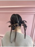 カチモリ/ヘアアレンジ/三つ編み/韓国/ヘアセット/ツイン/お団子